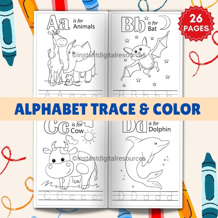 A020 ABC Trace & Color Worksheet Printable PDF Activity Pages | Lazada