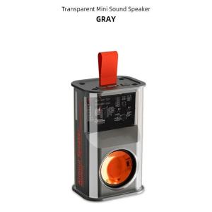 Mini Mecha Bluetooth Speakers Transparent Wireless Sound Light Rhythm Speaker Subwoofer 6D Surround Sound TWS Audio Speaker