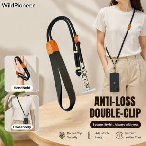 WildPioneer Phone Lanyard Adjustable Crossbody Anti Theft Strap Metal Chain Double Buckle Universal Holder