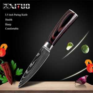 Pisau Dapur Chef Damascus Pattern Stainless Steel Tajam Awet Memotong Sayuran dan Daging Roti