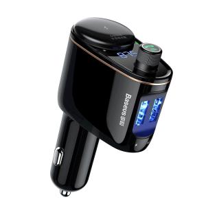 Car Bluetooth BASEUS MP3 Charger Digital Dual USB Multifunction Mobile Car Charger 3.4A