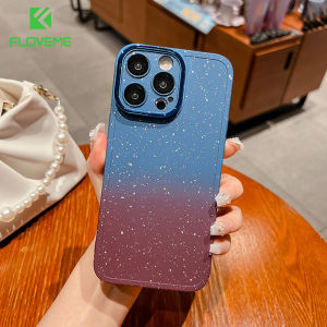 FLOVEME Gradient Starry Sky Silicone Phone Case For iPhone 14 13 12 11 Pro Max 14 Plus Luxury Contrasting Colors Lens Protection Matte TPU Shockproof Bumper Back Cover For iphone 14 13 12 11