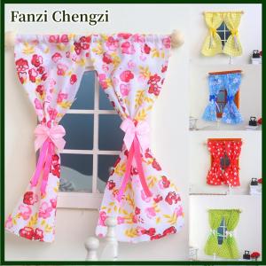 Fanzi 1 12 Dollhouse Sweet Floral Curtains Model Dollhouse Simulation Furniture Decoration Dolls House Living Scene Decor Accessories
