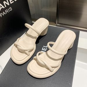 [Free Shipping] New Summer Collection: WomenS High-Heeled Sandals Korean Style Chunky Heels Trendy And Minimalist Design Perfect For Outdoor Wear