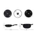 Chef's Gallery Ilag Non Stick Cookware Set 3pcs 24cm Frying Pan, 24cm Casserole & 24cm Glass Lid (Not Induction Ready). 