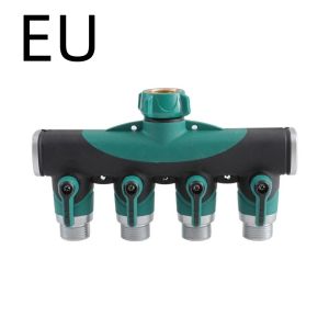 MUKANG 3/4 Inch 4 Way Hose Connector Splitter Adjustable Zinc Alloy Water Tap Hose Splitter Distributor Durable Individual Flow Control Hose Connector Adapter Home Garden
