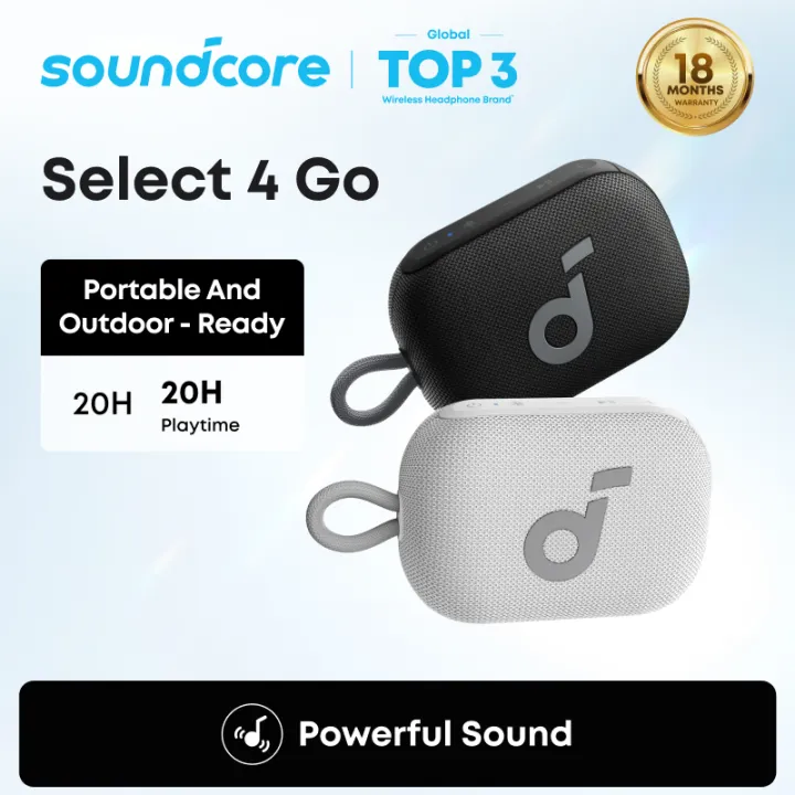 Soundcore by Anker Select 4 Go Bluetooth Speaker - IPX67 Waterproof, 20-Hour Playtime, Super Bass, Portable Wireless and Bluetooth Speaker for PC A31X1