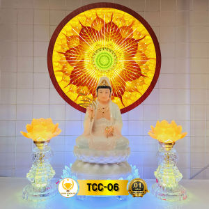 Đèn Hào Quang Hiệu Ứng In UV Tranh Trúc Chỉ Treo Tường Trang Trí Bàn Thờ Gia Tiên Và Tượng Phật CTCC-01