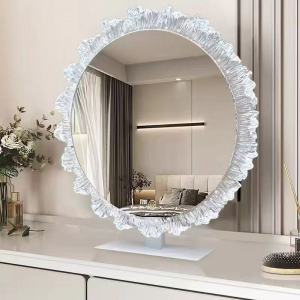 Arched LED illuminated vanity mirror White frame 【COD】Home LED Makeup Mirror Dressing Table Vanity Mirror Desktop Portable Cosmetic Mirror Bedroom