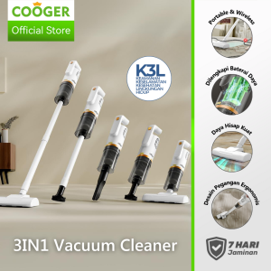 COOGER Vacum Cleaner 5IN1 Portable Alat Penyedot Debu Tanpa Kabel Berbagai Jenis Model Warna Putih