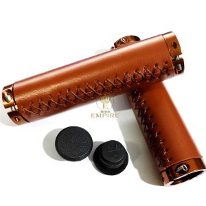 Handgrip kulit Leather Jait Sepeda Lipat Double Lock Coklat Bicycle Empire