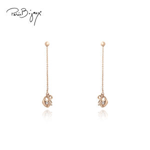 Love Loker Earring Embellished with Crystal Rhodium Plated / Rose Gold Plated Titanium Post
