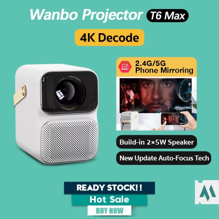 Wanbo T6 Max 4K Projector Android 9 0 Auto Focus AI Portable Projector wanbo-t6-max-4k-projector-android-9-0-auto-focus-ai-portable-projector