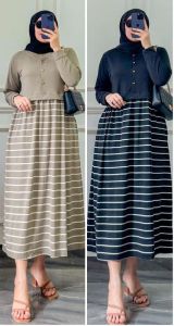 youras gamis muslim mididress wanita kaos knit rajut import salur terbaru terlaris termurah cod