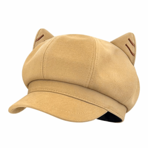 SIXIS Vải len Mũ beret tai mèo Hình dạng tai mèo Thiết kế dễ thương Mũ beret cổ điển Hiển thị khuôn Phong cách Nhật Bản Mũ báo chí Những dịp bình thường
