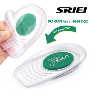 SRIEI 1 คู่ซิลิโคนเจลพื้นรองเท้า Pain Heal Cushion Bone Spurs Pain Relief Heel Cushion หนานุ่มครึ่งส้นเท้า Insole Pad เพิ่มความสูง