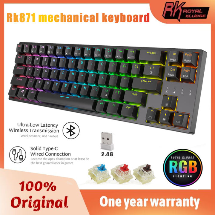 Hoàng Gia Kludge RK871/RK68PLUS Hotswappable Cơ Khí Nhỏ Không Dây Tri ...