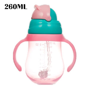 Baby Sippy Cup Soft Spout Kids Leak-proof Straw Cup with Handle Feeding Nursing Water Juice Bottle