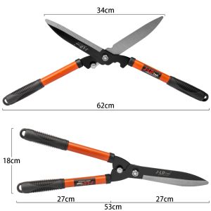 JLD Hedge Shears Grass Scissors Cutter 53CM Large Rubber Handle Branch Fence Garden Pruning Tools