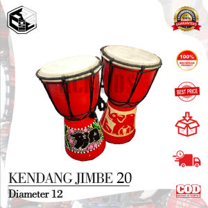 Kendhang Jimbe Djembe 20 CM Alat Musik Traditional Perkusi Gendang Reggae Motif Dan Polos