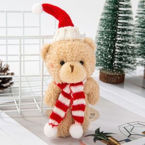 Cute Christmas Teddy Bear Pendant Keychain Plush Toy Bag Charm Merry Christmas Keychain Gift Party