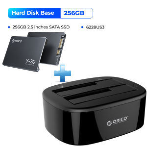 ORICO Dual-bay Hard Drive Docking Station for 2.5/3.5 Inch HDD SSD SATA to USB 3.0 HDD Docking Station with 12V3A Power Adapter（6228US3）（Y20 SSD）