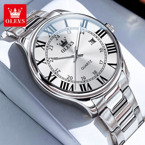 OLEVS official original authentic mens watch 2026 new waterproof luxury brand fashion casual simple student luminous calendar gold quartz watch stainless steel strap scratch-resistant mirror gift for boyfriend