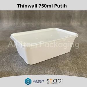 Thinwall Suapi 750ml Putih / Kotak Makan / Food Container isi 25 Pcs