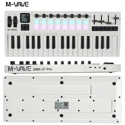 M-VAVE SMK-37 PRO คีย์บอร์ด MIDI 37 คีย์ พร้อมแผงปุ่ม RGB 16 ปุ่ม และปุ่มหมุน 8 ปุ่ม รองรับการใช้งานซอฟต์แวร์ ตัวควบคุม MIDI USB