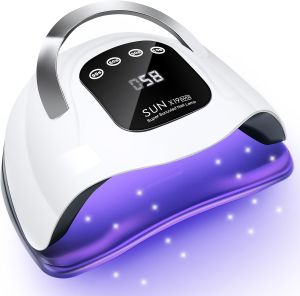 Đèn hơ móng tay UV LED Wisdompark 320W máy sấy móng tay dùng cho sơn gel với 72 bóng đèn LED và cảm biến tự động/4 chế độ hẹn giờ dụng cụ làm móng chuyên nghiệp.