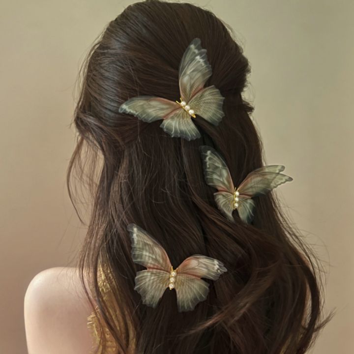 Korean Moving Butterfly Elegant Fairy Double Tulle Butterfly Hair