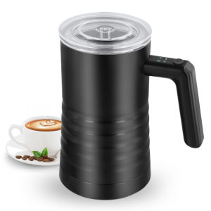 Milk Foamer Electric 4-In-1 Milk Foamer For Hot And Cold Milk Foam Warm Milk Non-Slip Grippy Shape Automatic Shutdown Milk Container