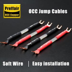 4Pcs Hifi Jumper Cable OCC Copper Bridge Cable Silver Plated Speaker Jumper Cabe with Pure Copper Banana Y Spade Plug