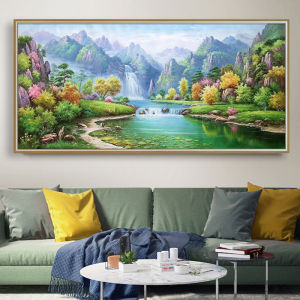 DIY Diamond Painting Full danau pegunungan pemandangan 120x50cm D889