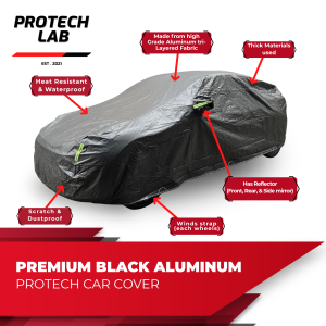 Tesla Model Y Juniper Protech Lab - Premium 3-Layered All Weather BLACK Aluminum Car Cover