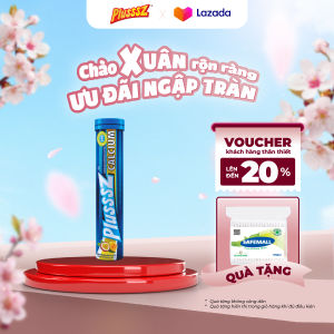 Canxi hữu cơ Viên sủi Plusssz Calcium vị Đào chanh leo không đường - tuýp 20 viên