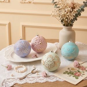 DJDK 12 pcs 8cm Christmas Decoration Pendant Festival Atmosphere Plastic Christmas Ball Decor Festive Decor DIY Christmas Tree Decoration Xmas Tree