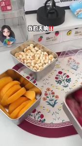 316 6PCS Stainless Steel Food Container Lunch With Lid Fresh-Keeping Organizer