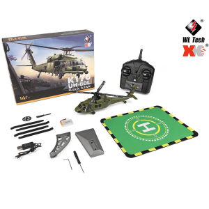 JDD[Fast Delivery][Original Available] Wltoys K170 Black Hawk Uh60l Remote-Controlled Helicopter Four Channel Four Propeller Simulation Brushless Fixed Height Model Ai