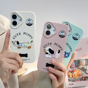 Cute 3D Puppy Phone Case for IPhone 16 11 15 14 13 12 Pro Max 7Plus 8 Plus XR XS X Lens Shockproof Protection Cover