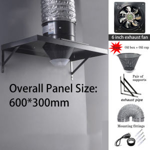 60*40cm Stainless Steel Smoke Extractor Mechanical Button Range Hood with LED Light