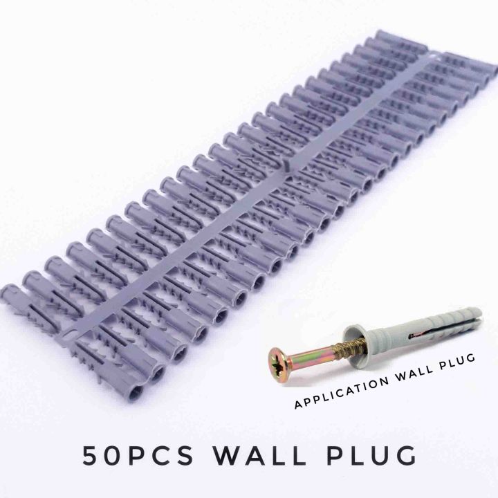PVC Wall Plug 6mm 50pcs Plastic Wall Plug Lazada