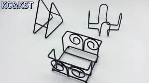 ROJOSER 2PC Triangle Coaster Holder Black Iron Metal Holder Storage Caddy for Both Round and Square Coasters Fit 4 to 9 Pieces Coasters4.3 Inch