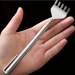 MICACOH Up To 19.69inch Back Scratcher Stainless Steel Retractable Itch Massage Tool Scratching Massage Kit Telescopic Itch Scratcher Old Person
