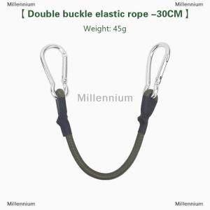 [COD] Millennium 30 60 90 120cm Carabiner Elastic Rope Outdoor Camping Luggage Strap Clothesline Stretch Durable Camping Equipment Multifunction