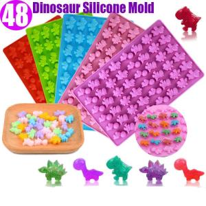 48 Cavity Dinosaur Silicone Molds Gummy Cake Molds Chocolate Mold Diy Cute Ice Cube Tray Qq Candy Fondant Mold