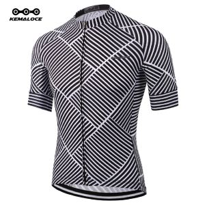 KEMALOCE Men Retro Cycling Jersey Short Sleeve Full Sublimation Summer Bicycle Shirts Cheap Plain Professional White Bike Wear