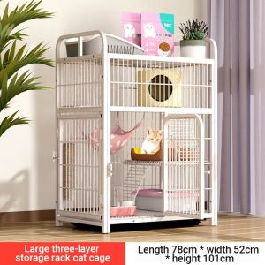 Multi-layer Square Tube Iron Cage Pet Cat Cage 2/3/4 Layer Outdoor Large Cat Villa Large Space Pet House