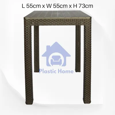 Jolly Plastic High Quality Anti Slip Rattan Picnic Indoor/Outdoor High Table/Garden Table 4Seater Dining Table/ High Square Table