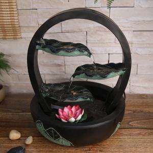 Water Fountain Indoor Feng Shui Water Feature Decorative Items Display New Chinese Classical Water Fountain Stable and Durable Water Fountain Indoor Feng Shui Decorative Items Display Office Desk Decor